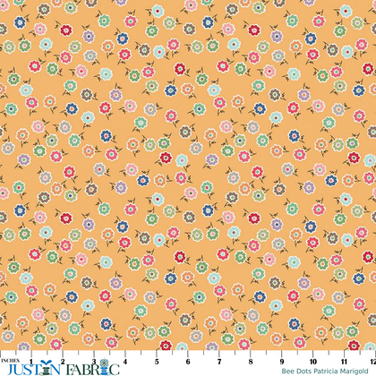 Bee Dots Patricia Marigold Yardage by Lori Holt | Riley Blake Designs