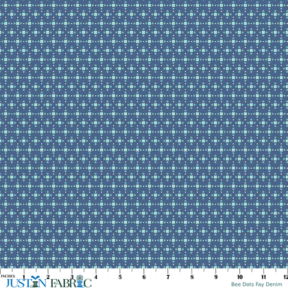 Bee Dots Fay Denim Yardage by Lori Holt | Riley Blake Designs