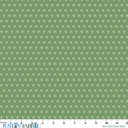 Bee Dots Paula Basil Yardage by Lori Holt | Riley Blake Designs