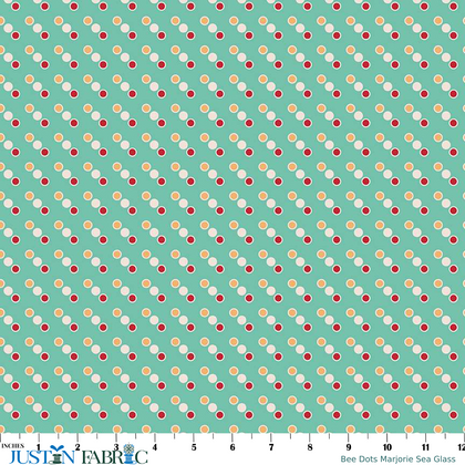 Bee Dots Marjorie Sea Glass Yardage by Lori Holt | Riley Blake Designs