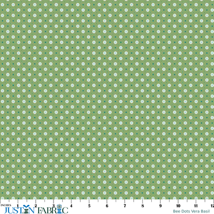 Bee Dots Vera Basil Yardage by Lori Holt | Riley Blake Designs