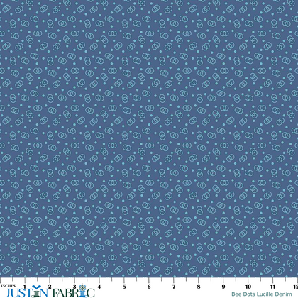 Bee Dots Lucille Denim Yardage by Lori Holt | Riley Blake Designs
