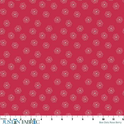 Bee Dots Rose Berry Yardage by Lori Holt | Riley Blake Designs