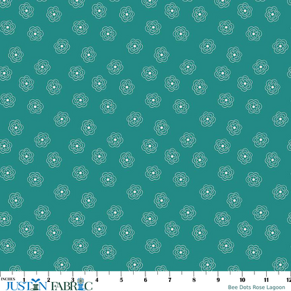 Bee Dots Rose Lagoon Yardage by Lori Holt | Riley Blake Designs