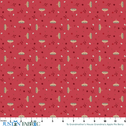 To Grandmother's House Grandma's Apple Pie Berry Yardage| Riley Blake Designs