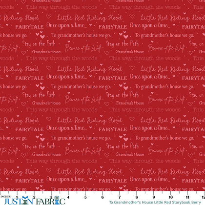 To Grandmother's House Little Red Storybook Berry Yardage| Riley Blake Designs