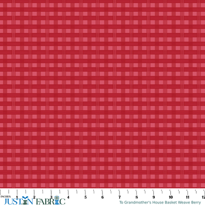 To Grandmother's House Basket Weave Berry Yardage by Jennifer Long | Riley Blake Designs