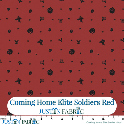 Coming Home Elite Soldiers Red Cotton Yardage by Vicki Gifford | Riley Blake Designs