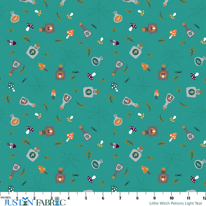 Little Witch Potions Light Teal Yardage by Jennifer Long | Riley Blake Designs