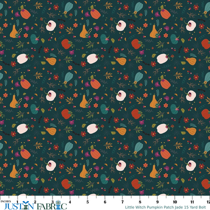Little Witch Pumpkin Patch Jade 15 Yard Bolt by Jennifer Long | Riley Blake Designs