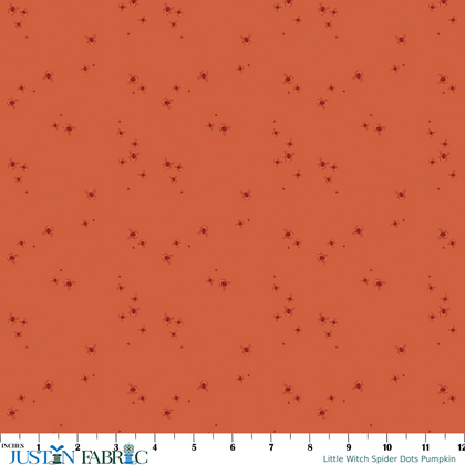 Little Witch Spider Dots Pumpkin Yardage by Jennifer Long | Riley Blake Designs