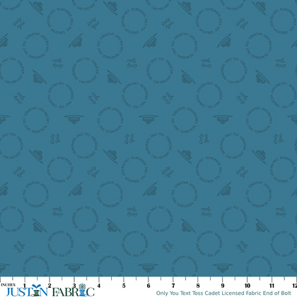 Only You Text Toss Cadet Licensed Fabric End of Bolt | Riley Blake Designs
