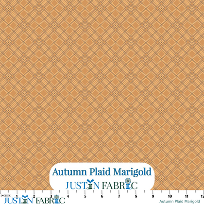 Autumn Plaid Marigold Cotton Yardage by Lori Holt | Riley Blake Designs
