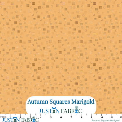 Autumn Squares Marigold Cotton Yardage by Lori Holt | Riley Blake Designs