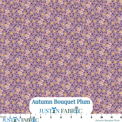 Autumn Bouquet Plum Cotton Yardage by Lori Holt | Riley Blake Designs
