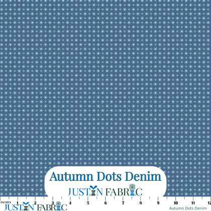 Autumn Dots Denim Cotton Yardage by Lori Holt | Riley Blake Designs