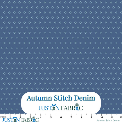 Autumn Stitch Denim Cotton Yardage by Lori Holt | Riley Blake Designs