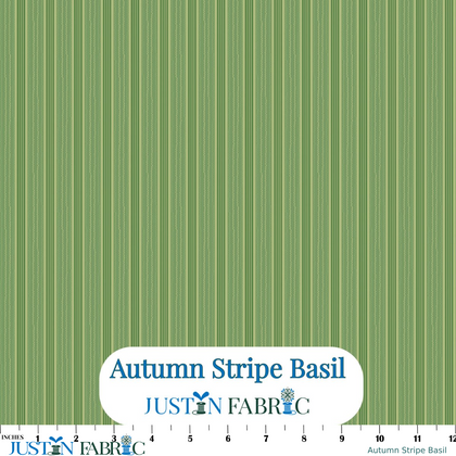 Autumn Stripe Basil Cotton Yardage by Lori Holt | Riley Blake Designs