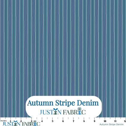 Autumn Stripe Denim Cotton Yardage by Lori Holt | Riley Blake Designs