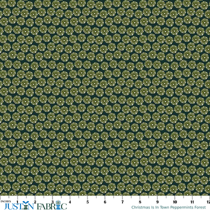 Christmas Is In Town Peppermints Forest Yardage by Sandy Gervais | Riley Blake Designs