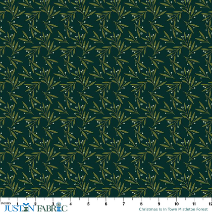 Christmas Is In Town Mistletoe Forest Yardage by Sandy Gervais | Riley Blake Designs