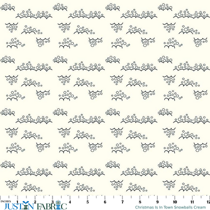 Christmas Is In Town Snowballs Cream Yardage by Sandy Gervais | Riley Blake Designs