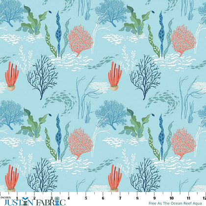 Free As The Ocean Reef Aqua Yardage by Lisa Audit | Riley Blake Designs