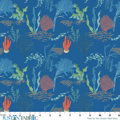 Free As The Ocean Reef Blue Yardage by Lisa Audit | Riley Blake Designs