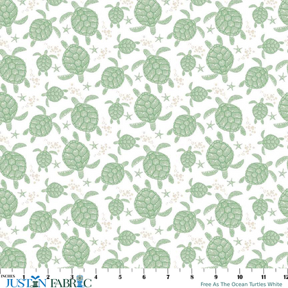 Free As The Ocean Turtles White Yardage by Lisa Audit | Riley Blake Designs