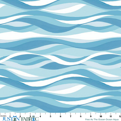 Free As The Ocean Ocean Aqua Yardage by Lisa Audit | Riley Blake Designs
