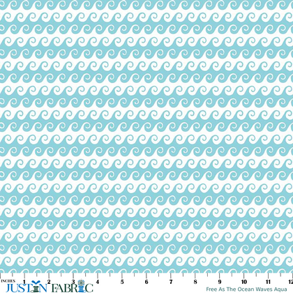 Free As The Ocean Waves Aqua Yardage by Lisa Audit | Riley Blake Designs