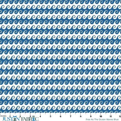 Free As The Ocean Waves Blue Yardage by Lisa Audit | Riley Blake Designs