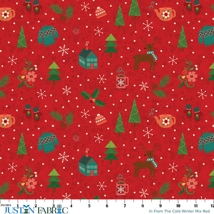In From The Cold Winter Mix Red End of Bolt by Heather Peterson | Riley Blake Designs