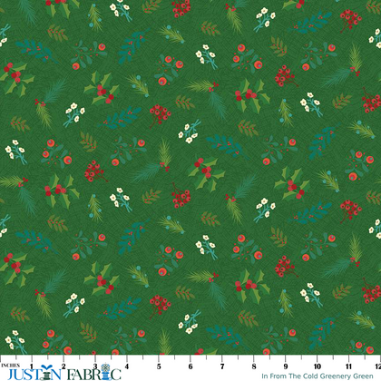 In From The Cold Greenery Green Yardage by Heather Peterson | Riley Blake Designs