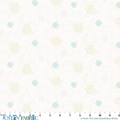 In From The Cold Snowflakes White Yardage by Heather Peterson | Riley Blake Designs