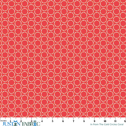 In From The Cold Circles Coral Yardage by Heather Peterson | Riley Blake Designs
