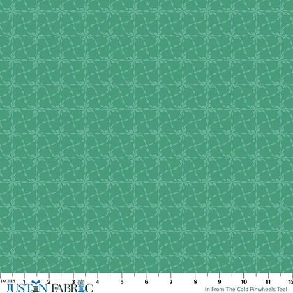 In From The Cold Pinwheels Teal Yardage by Heather Peterson | Riley Blake Designs