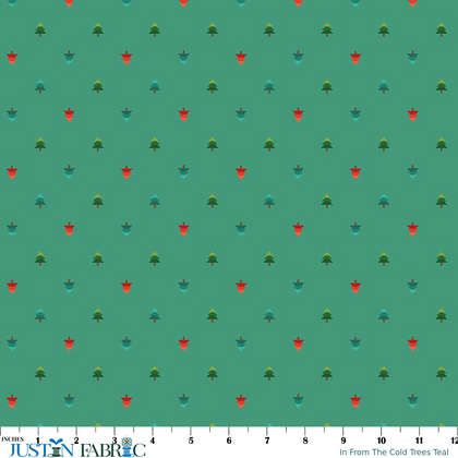 In From The Cold Trees Teal Yardage by Heather Peterson | Riley Blake Designs