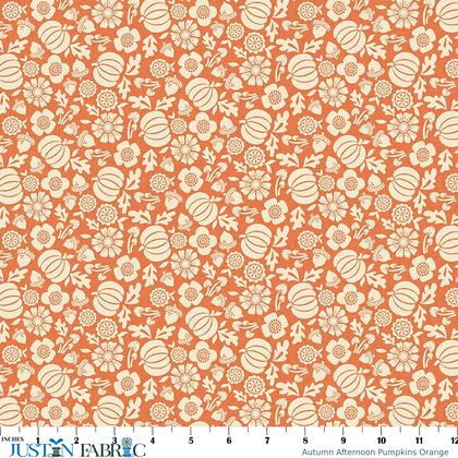 Autumn Afternoon Pumpkins Orange Yardage by Heather Peterson | Riley Blake Designs