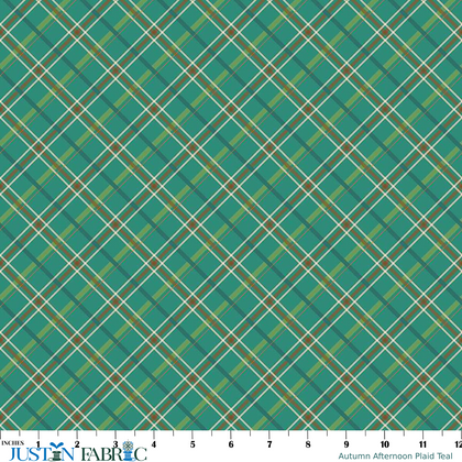 Autumn Afternoon Plaid Teal Yardage by Heather Peterson | Riley Blake Designs