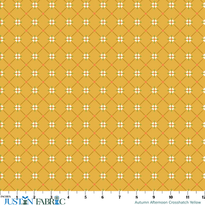 Autumn Afternoon Crosshatch Yellow Yardage by Heather Peterson | Riley Blake Designs