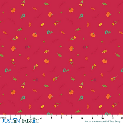 Autumn Afternoon Fall Toss Berry Yardage by Heather Peterson | Riley Blake Designs