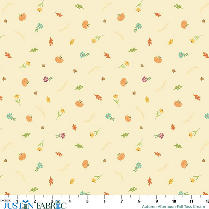 Autumn Afternoon Fall Toss Cream Yardage by Heather Peterson | Riley Blake Designs