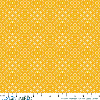 Autumn Afternoon Pumpkin Seeds Saffron Yardage by Heather Peterson | Riley Blake Designs