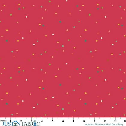 Autumn Afternoon Hexi Dots Berry Yardage by Heather Peterson | Riley Blake Designs