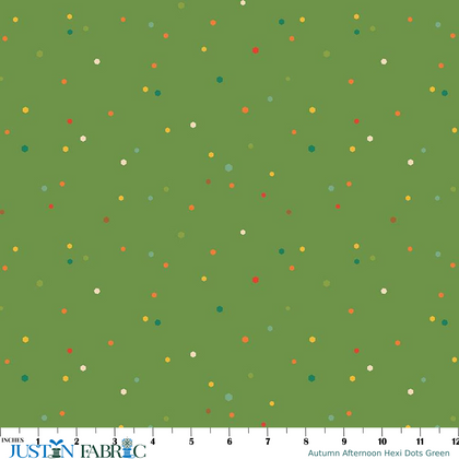 Autumn Afternoon Hexi Dots Green Yardage by Heather Peterson | Riley Blake Designs