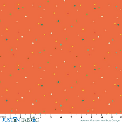 Autumn Afternoon Hexi Dots Orange Yardage by Heather Peterson | Riley Blake Designs