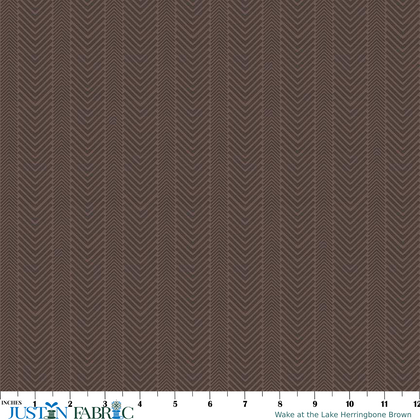 Wake at the Lake Herringbone Brown Yardage by Tara Reed | Riley Blake Designs