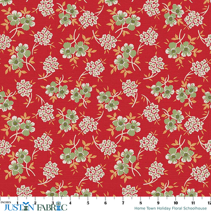 Home Town Holiday Floral Schoolhouse Yardage by Lori Holt | Riley Blake Designs