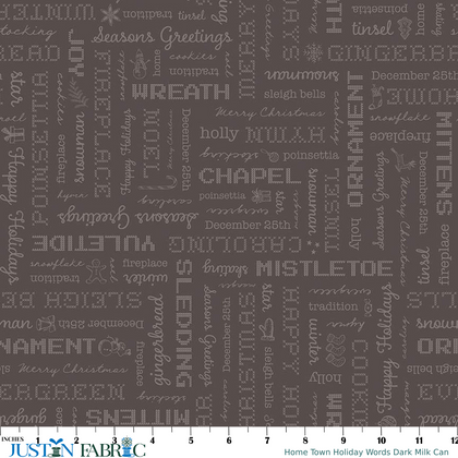 Home Town Holiday Words Dark Milk Can Yardage by Lori Holt | Riley Blake Designs